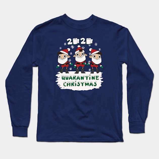 Quarantine Christmas Long Sleeve T-Shirt by Safdesignx